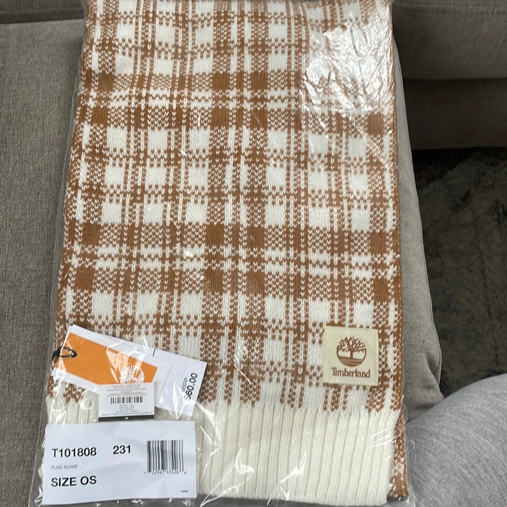 Timberland plaid scarf new in packaging